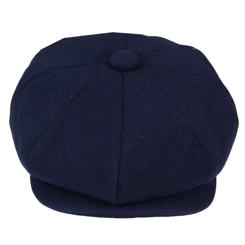 Mens Tweed Newsboy Cap Blinders Baker Boy Flat Grandad Hat 8 Panel Plain