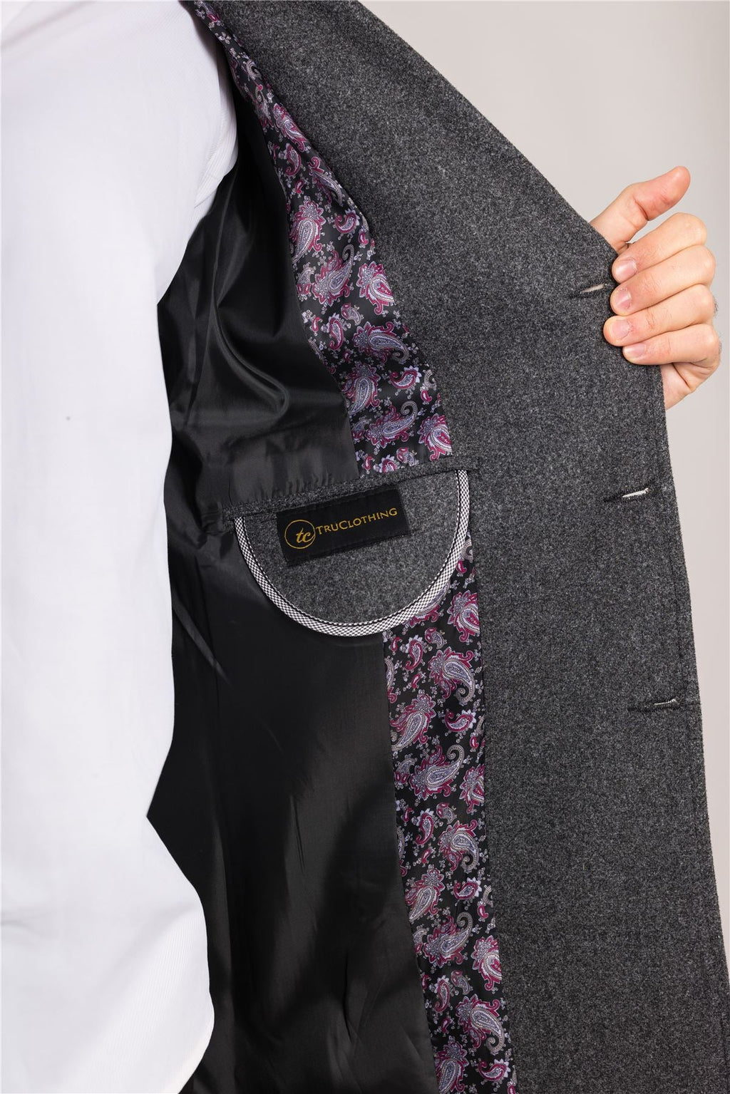 Men's Overcoat Notched Lapel Collar Wool Blend Classic Trench Coat Winter Jacket