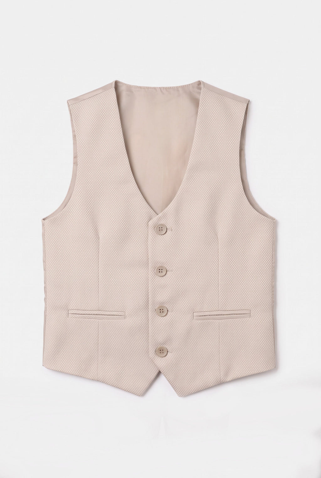 Boys’ 7-Piece Self-Patterned Formal Suit Set - Planet - Beige