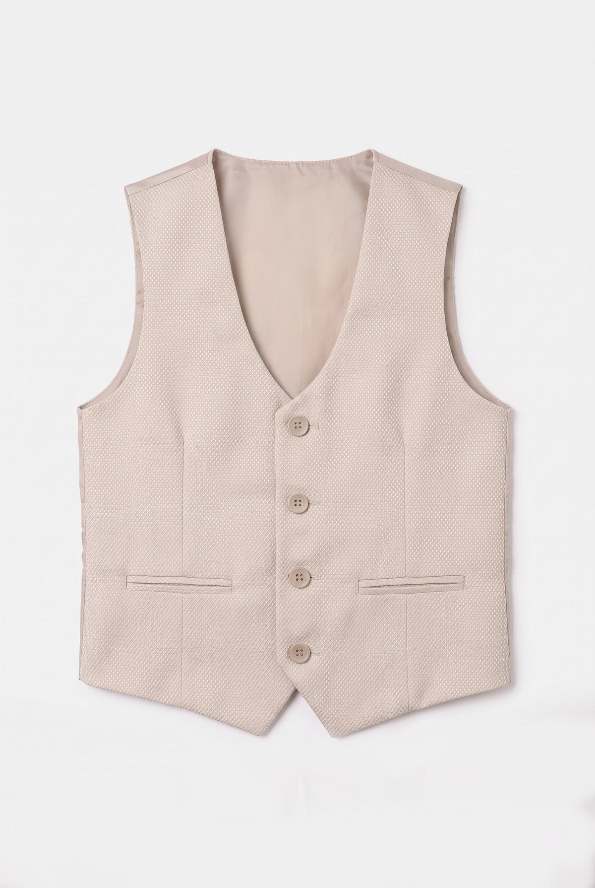 Boys’ 7-Piece Self-Patterned Formal Suit Set - Planet - Beige