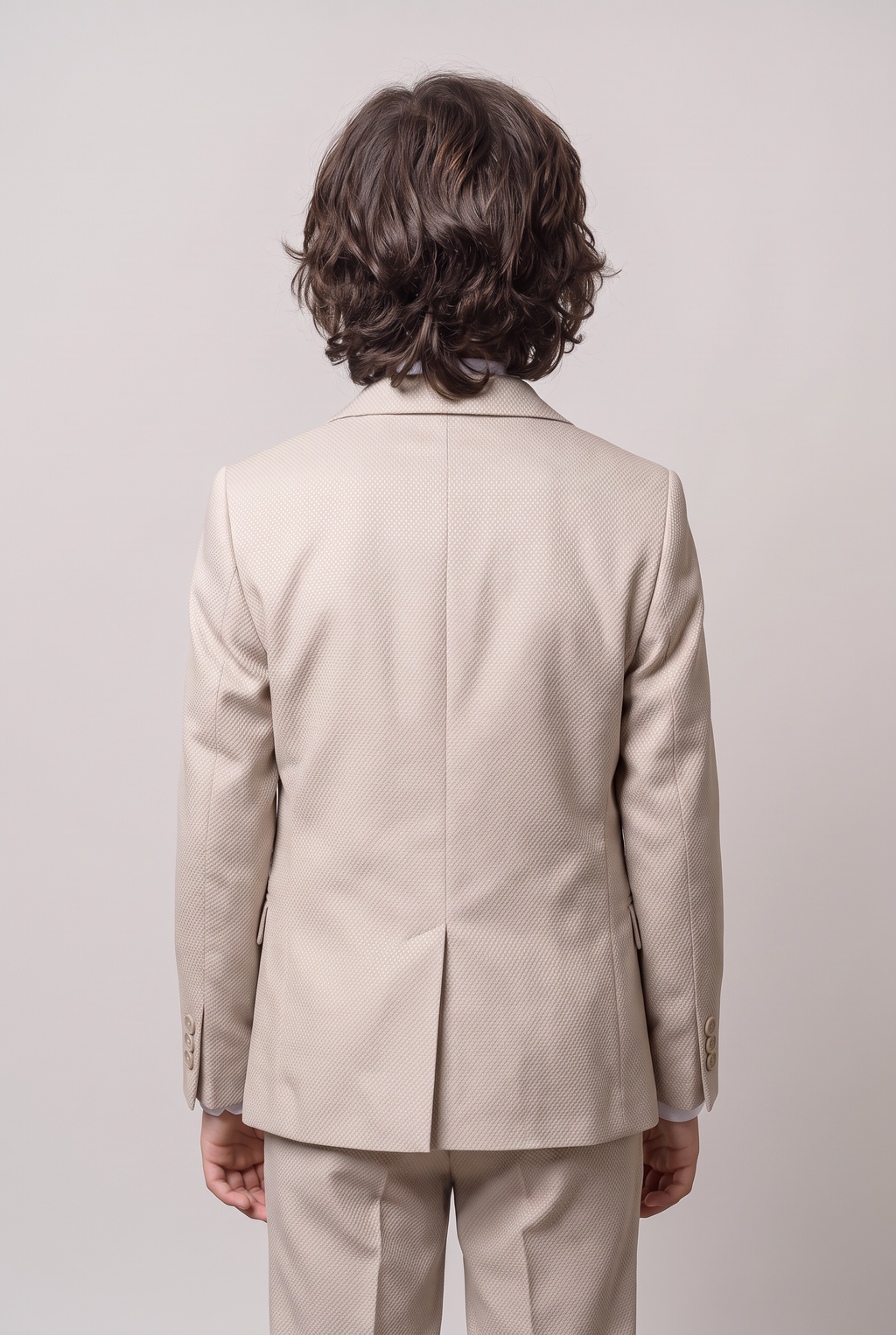 Boys’ 7-Piece Self-Patterned Formal Suit Set - Planet - Beige