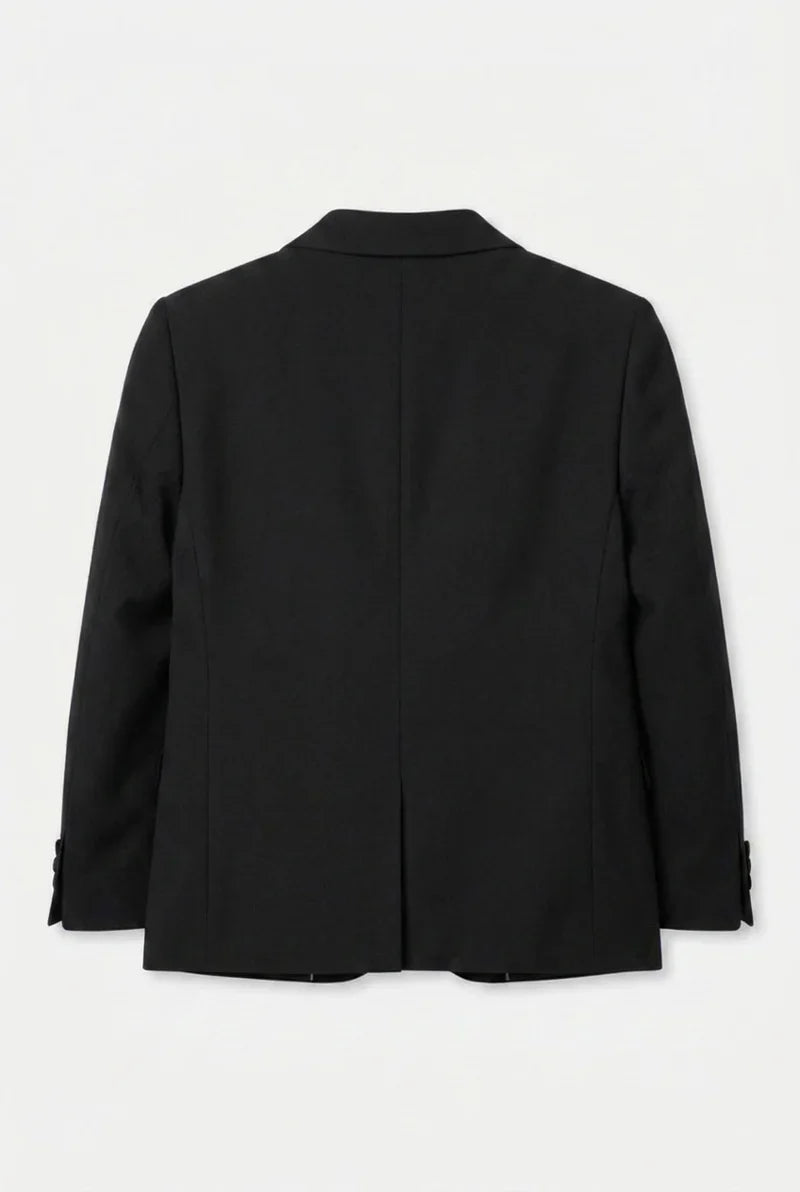Boys Satin Lapel Tuxedo Suit - 4-Piece or 5-Piece with Cufflink Shirt - Black