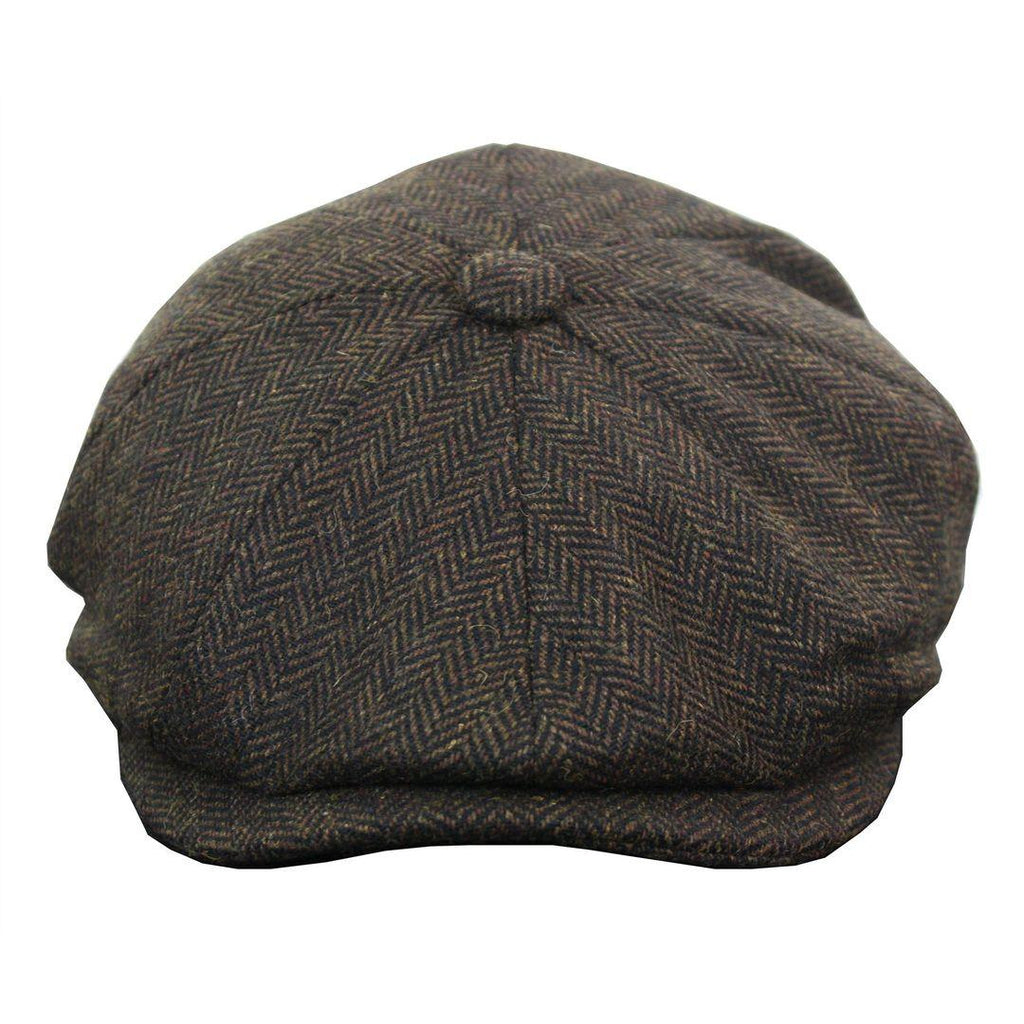 Mens Tweed Newsboy Cap Blinders Baker Boy Flat Check Grandad Hat