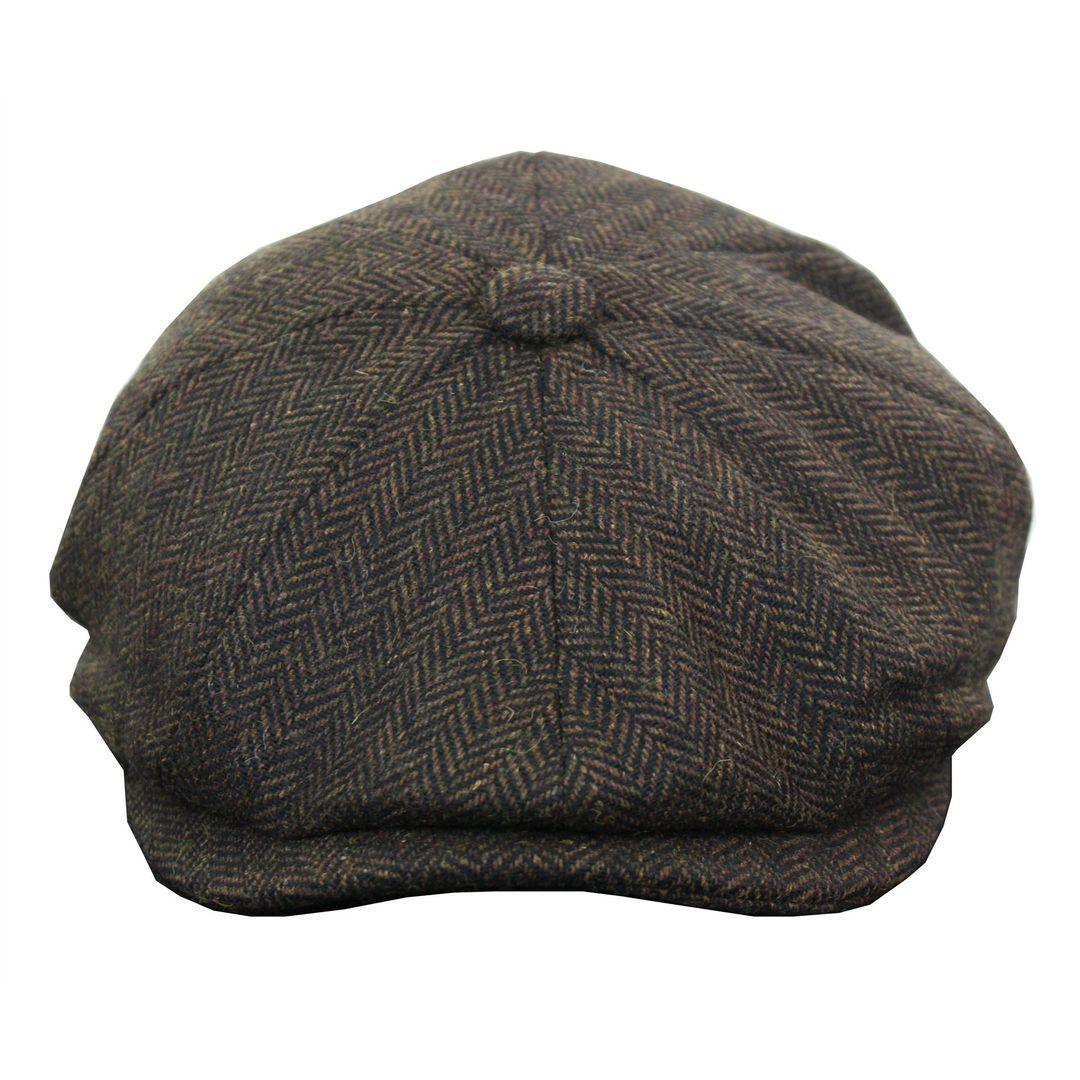 Mens Tweed Newsboy Cap Blinders Baker Boy Flat Check Grandad Hat