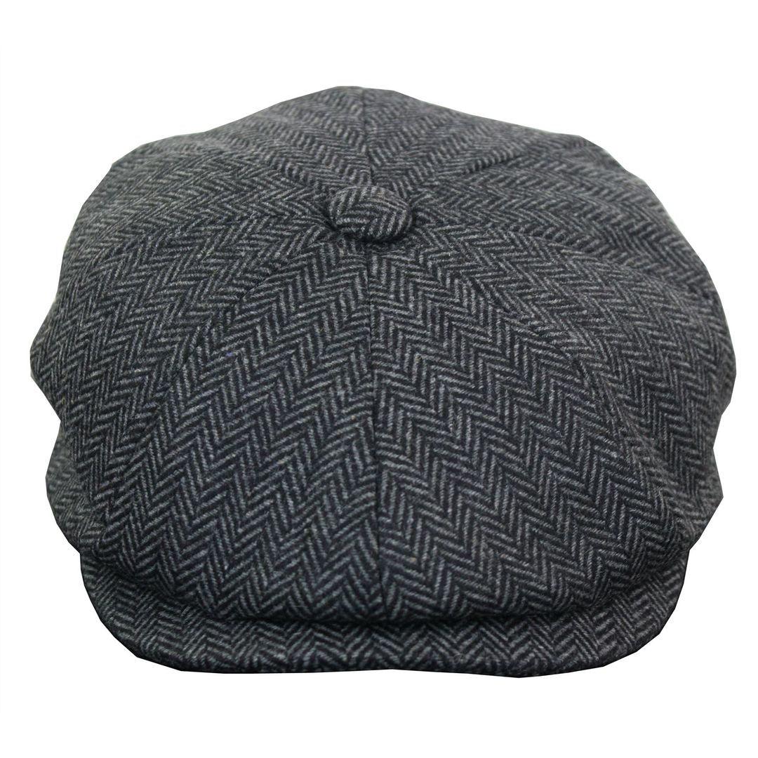 Mens Tweed Newsboy Cap Blinders Baker Boy Flat Check Grandad Hat