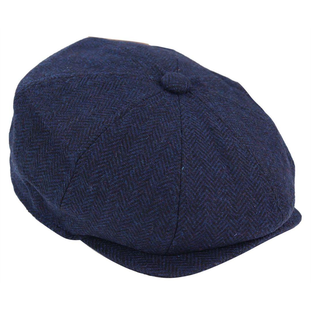 Mens Tweed Newsboy Cap Blinders Baker Boy Flat Check Grandad Hat