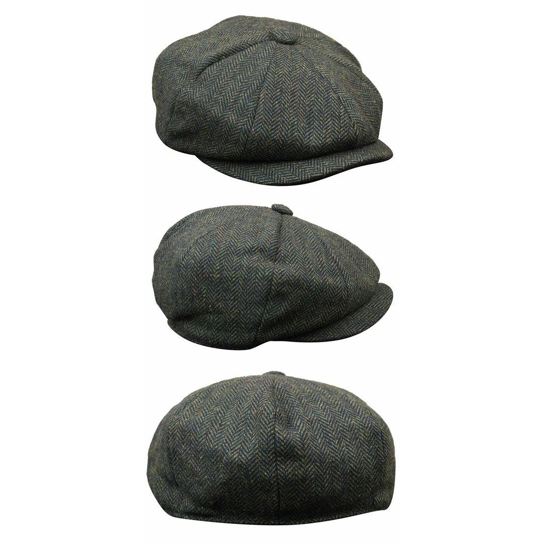 Mens Tweed Newsboy Cap Blinders Baker Boy Flat Check Grandad Hat