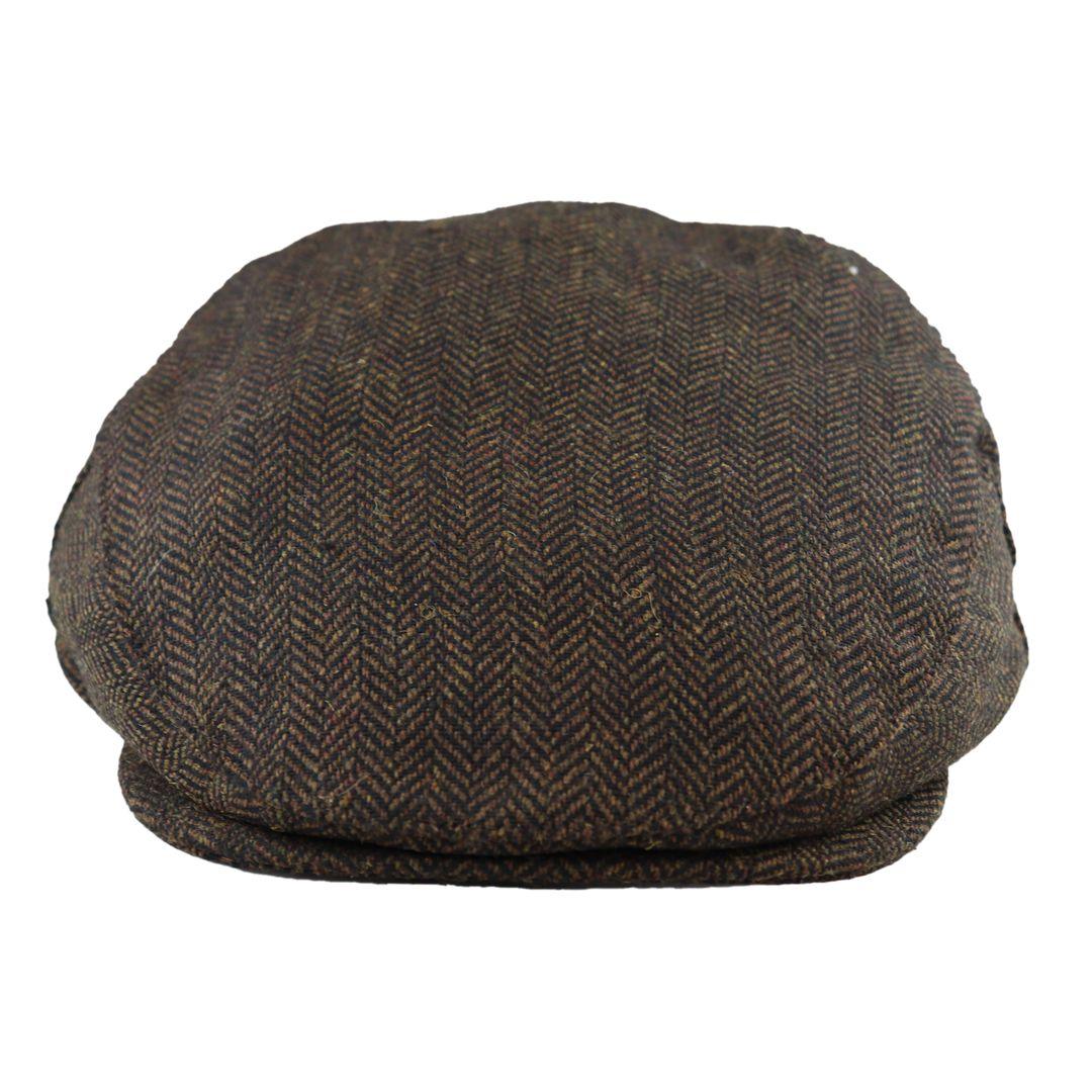 Mens Flat Cap Wool Herringbone Tweed Vintage Classic 1920s Unisex Del Boy